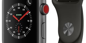 Apple Watch Series 3 (GPS + Cellular), 42mm Space Gray Aluminum Case with Gray Sport Band
